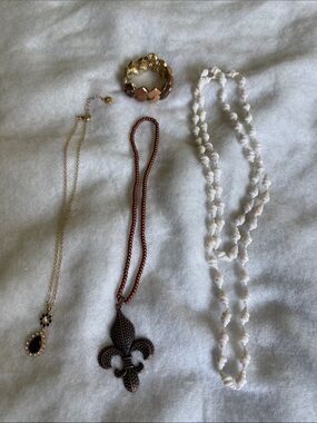 Gold and Brown Necklace and Bracelet